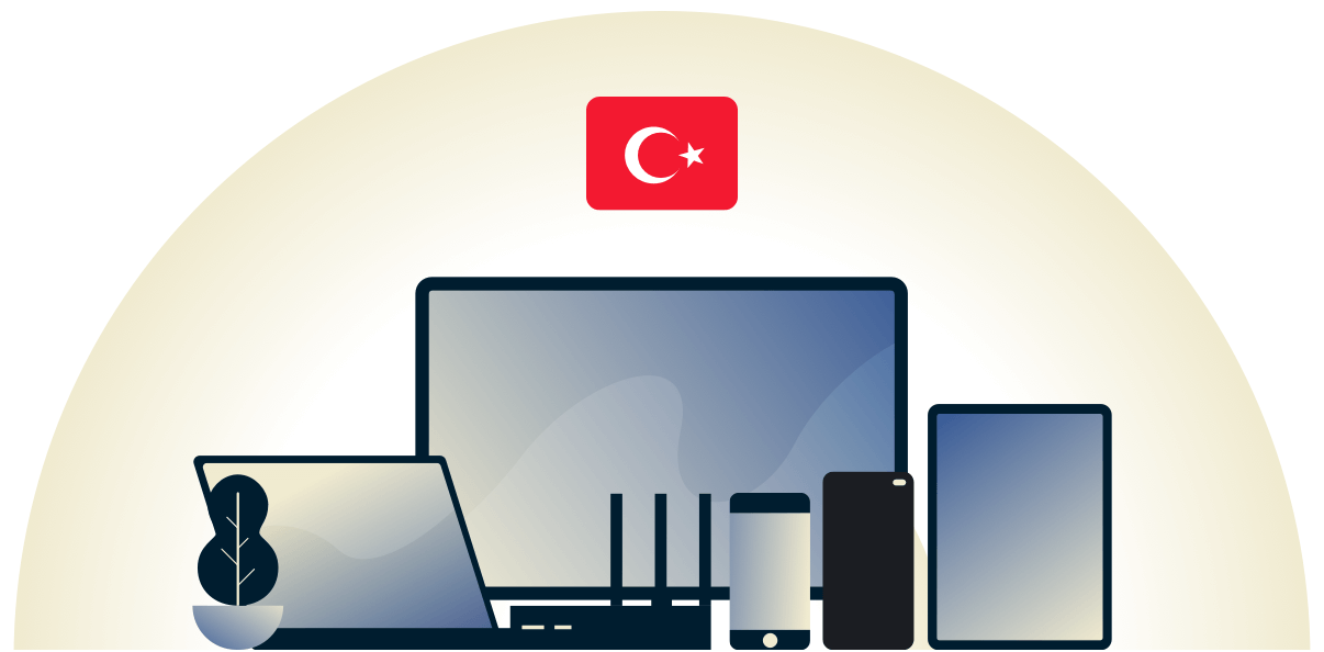 VPN en Turqu&iacute;a que protege una variedad de dispositivos.